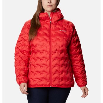 Columbia Jas Dames, Delta Ridge Down Hooded Plus Size Rood, 61YQNOBLA